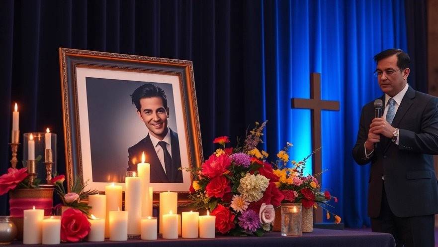 Solemn tribute to Charlie Kirk with candles, flowers, and inspiring cross in media representation.