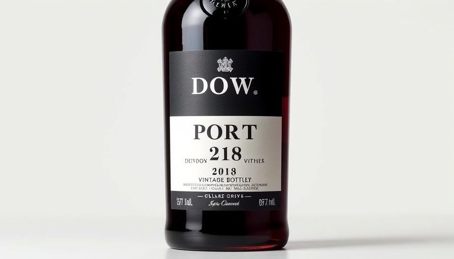 Elegant Dow's 2018 LBV Port bottle on white background.