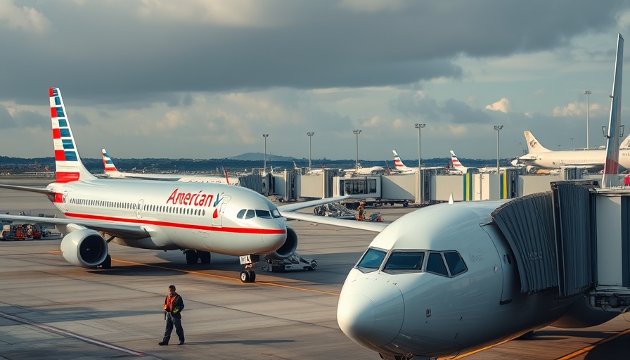American Airlines planes at the gate during boarding process at an airport