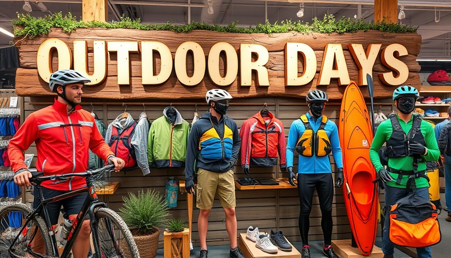 Dick's House of Sport store display showcasing outdoor gear and mannequins.