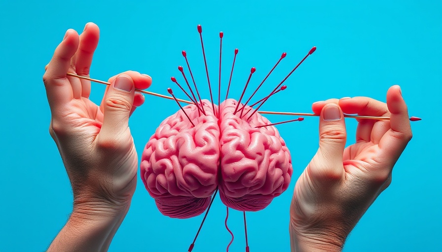 Surreal knitting collage representing creative hobbies for brain health.