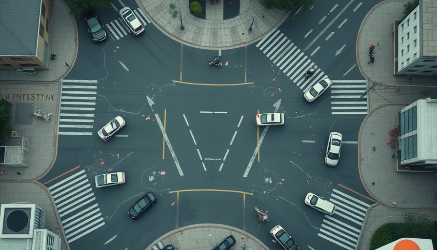 Aerial of fatal crash causing Richmond traffic disruption.