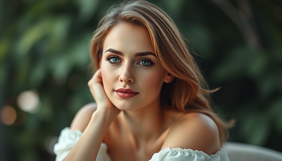 Elegant woman smiling in a light green outfit