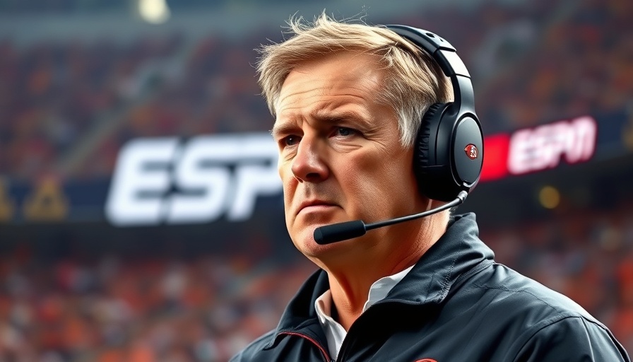 NFL news: focused coach on ESPN with news headline backdrop.