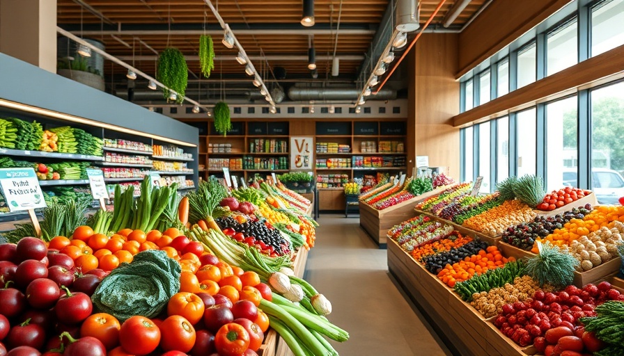Bright produce display at new Sprouts grocery store opening in Kyle.