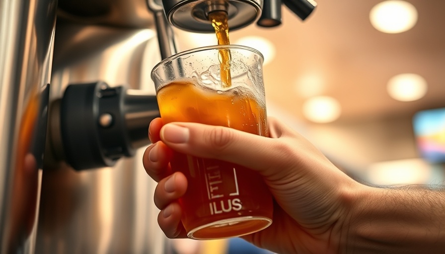 Hand filling cup from soda dispenser; diet drinks health impact.