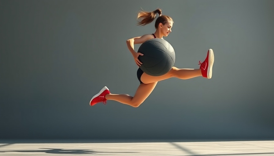 Boost your workouts with HIIT: woman leaping with medicine ball