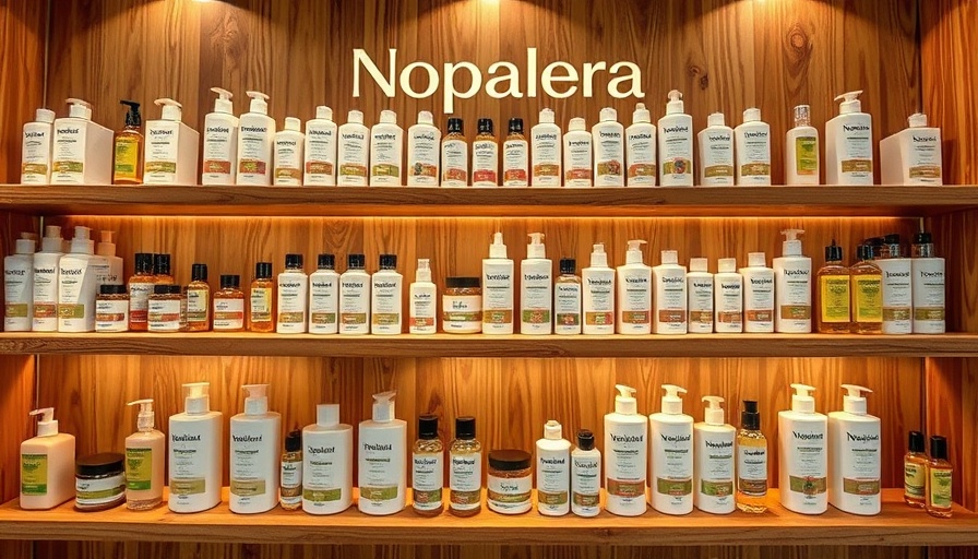 Nopalera beauty products displayed on shelves in San Antonio.