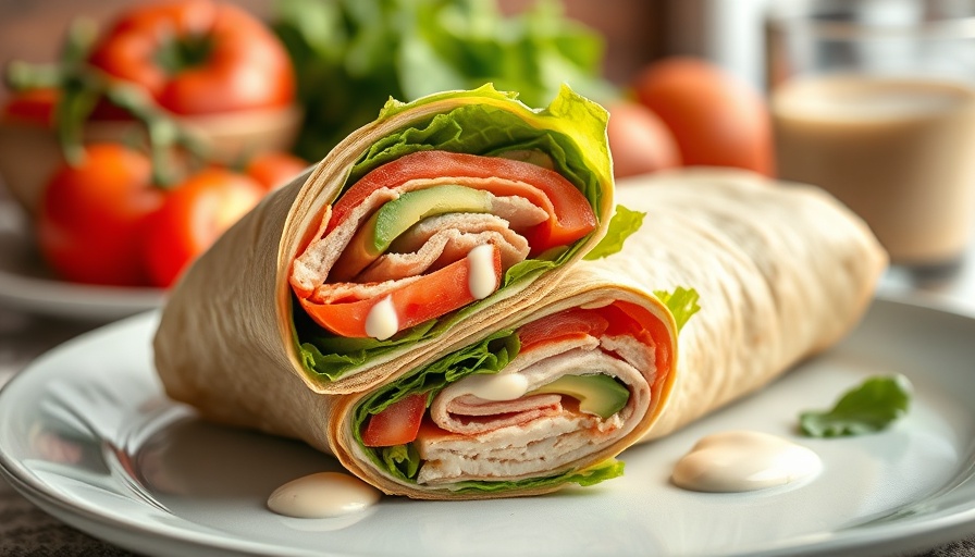 Turkey Ranch Wraps Recipes with avocado, turkey, and veggies.