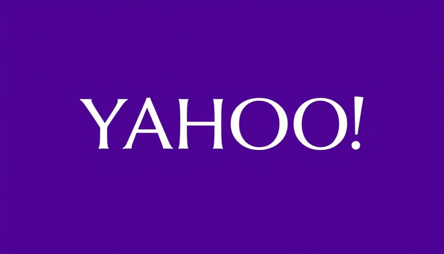 Yahoo logo on purple background