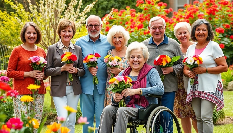Omega House hospice care group enjoying garden moments.