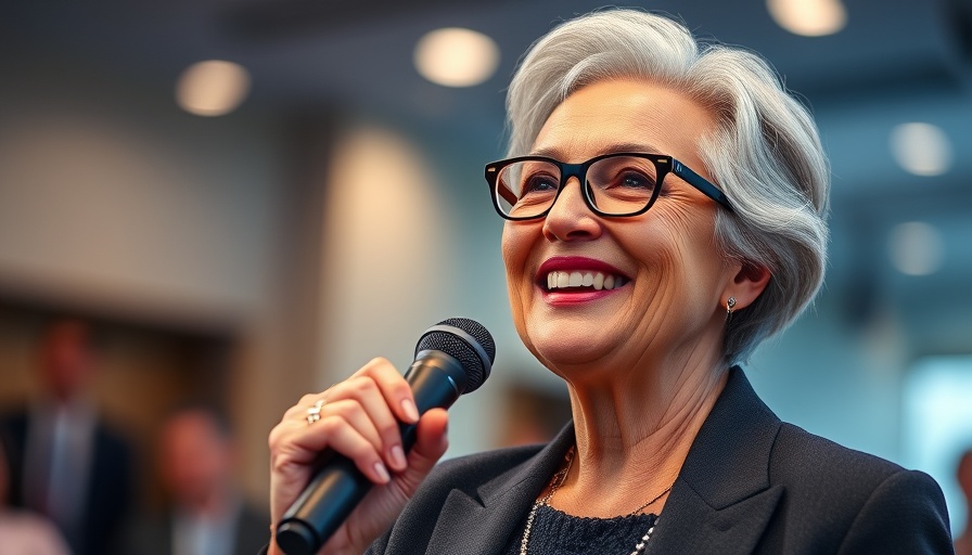 Elegant woman in glasses smiling at an event, Diane Keaton tribute.