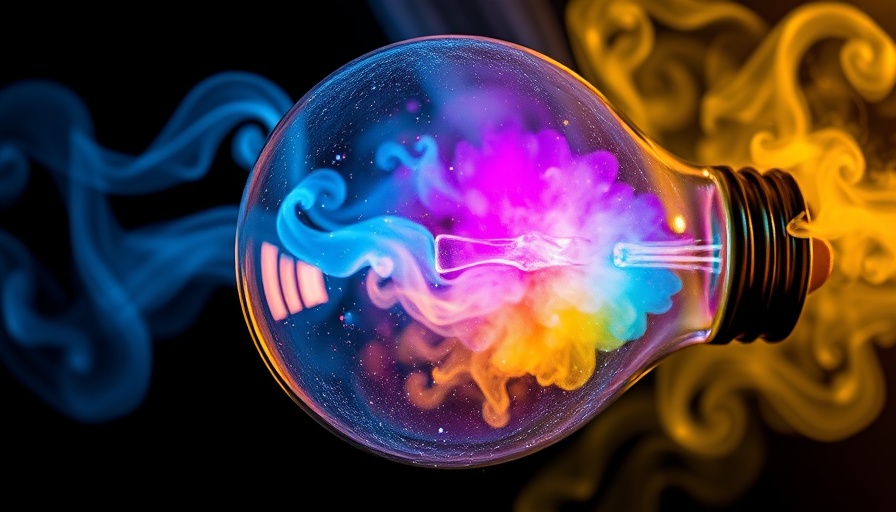 ADHD creativity mind wandering visualized in a colorful light bulb.