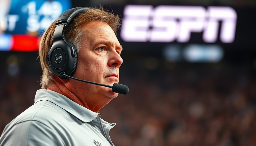 Focused football coach with headset during broadcast on NFL team dysfunction.