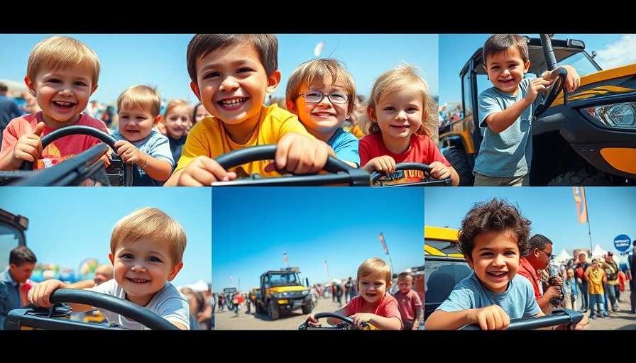 Children engaging with vehicles at Touch A Truck Texas City 2025 event.