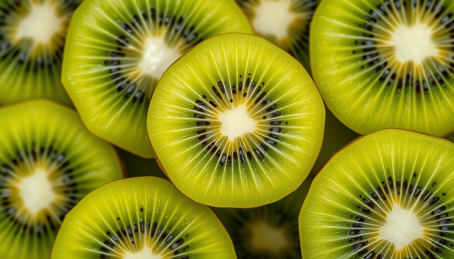 Vibrant sliced kiwis, ideal foods for constipation relief.