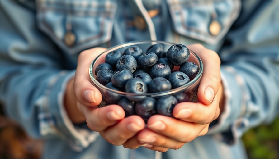 Hands holding a bowl of blueberries, boosting brain health.