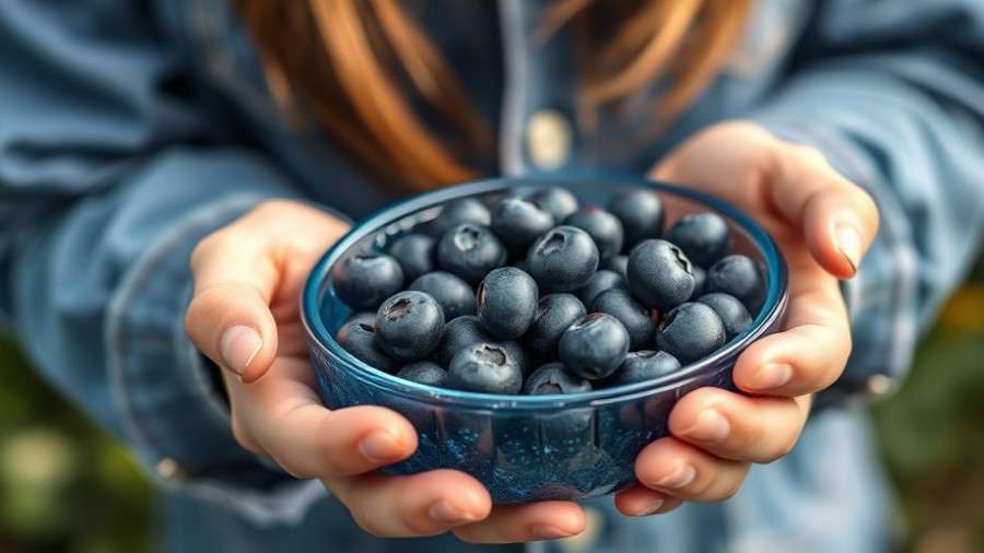 Hands holding blueberries for brain health benefits.