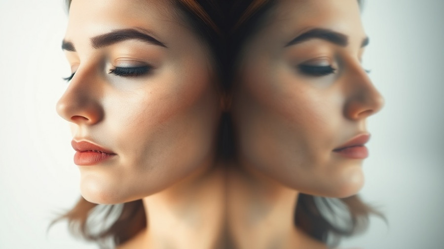 Abstract woman meditating for mental health techniques, distortion effect.