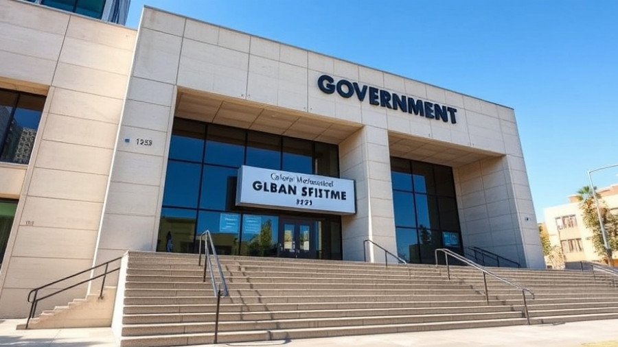 CMS rural health fund support depicted by government building entrance.