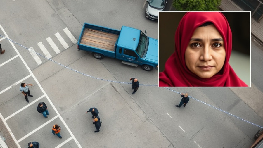 Aerial view scene with police and a blue truck, highlighting hot car deaths.