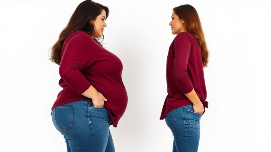 Two women in profile showing body differences, promoting health and wellness.