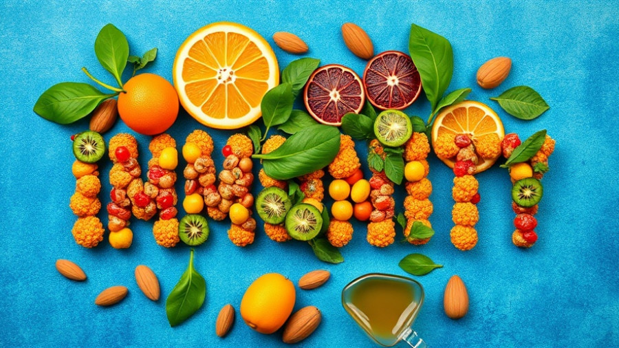 Superhero foods to boost your immune system with citrus fruits, almonds, and spinach.