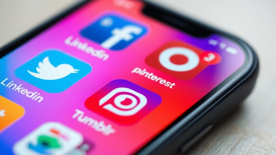 Close-up smartphone view of social media icons.