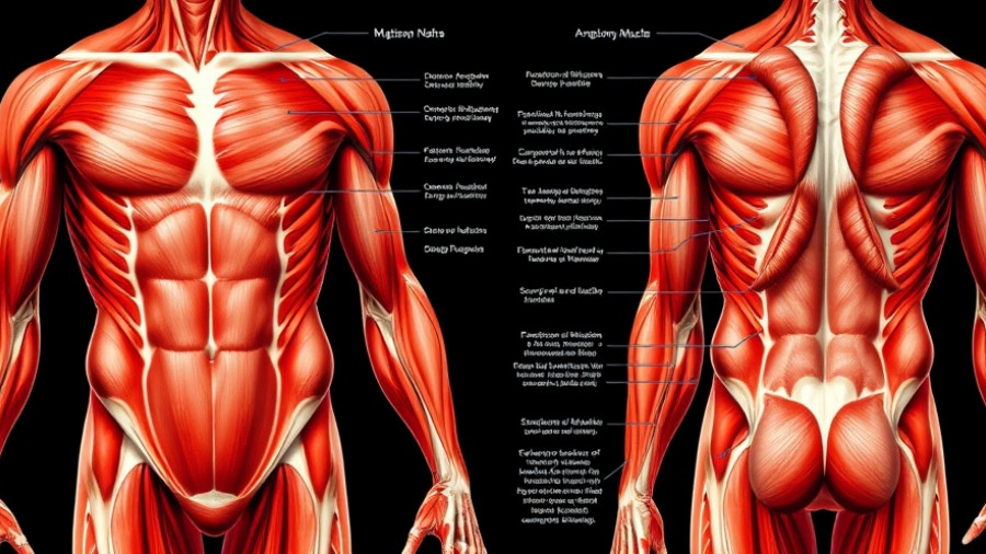 Anatomical diagram highlighting muscle structure, related to healthy aging nutrition.