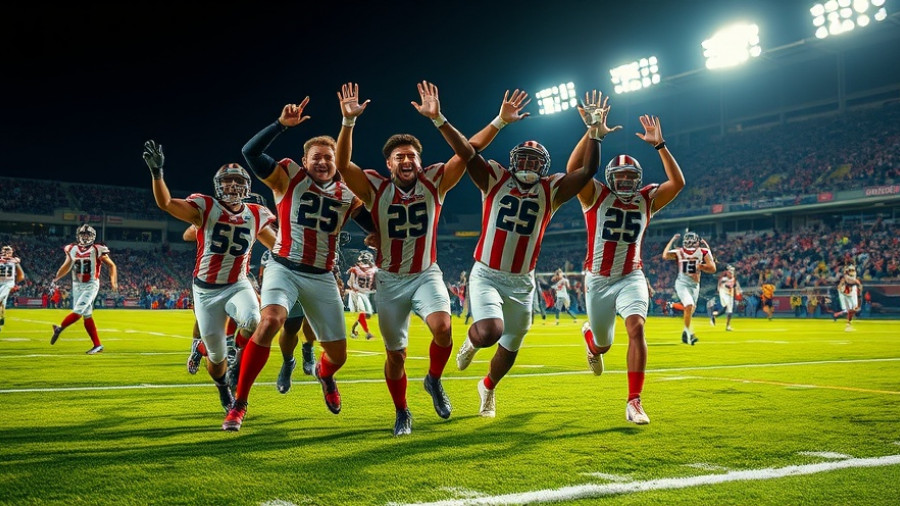 NFL news: Football players celebrate a touchdown during a game.