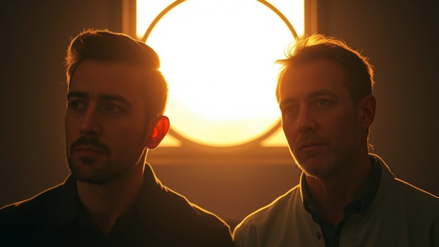 Two men with serious expressions discussing how to improve sleep in elderly