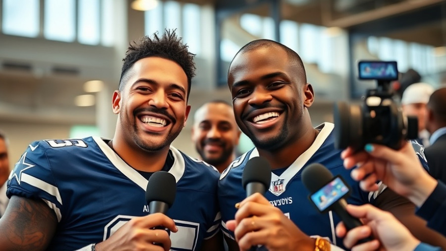 Dallas Cowboys players smiling and showcasing team chemistry.