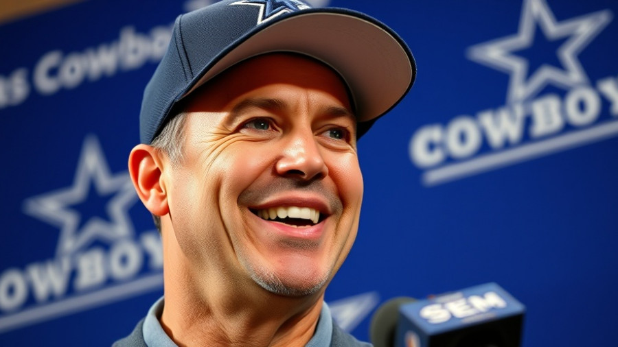 Dallas Cowboys coach speaking at 2025 season press conference.