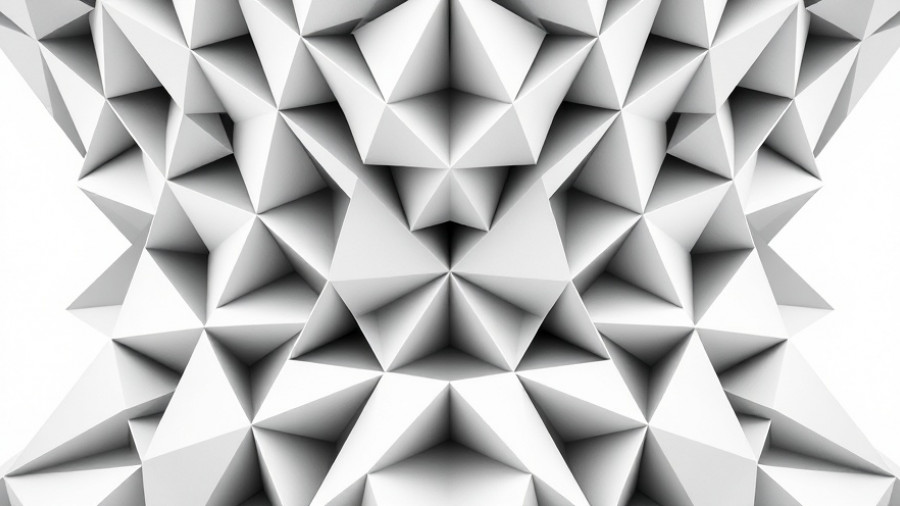 Monochrome geometric triangular structure, repeating patterns.