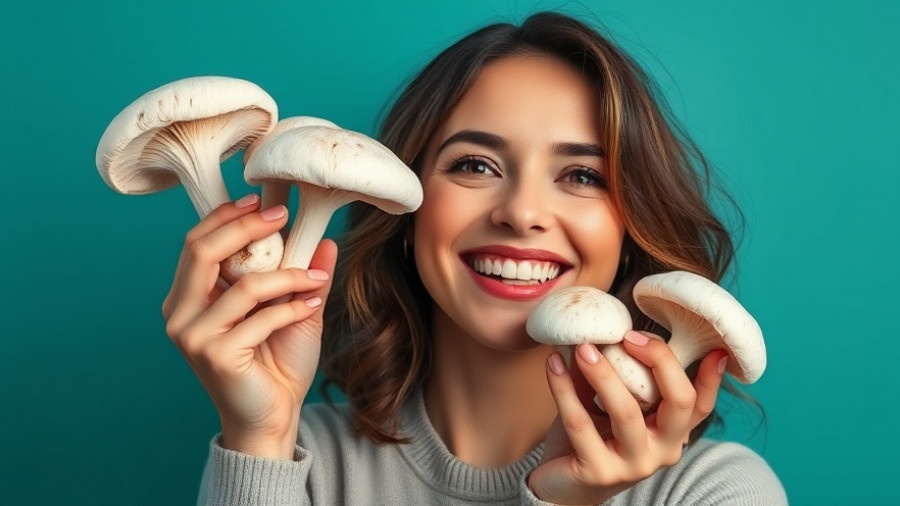 Can Psilocybin Reboot Your Brain concept with smiling woman.
