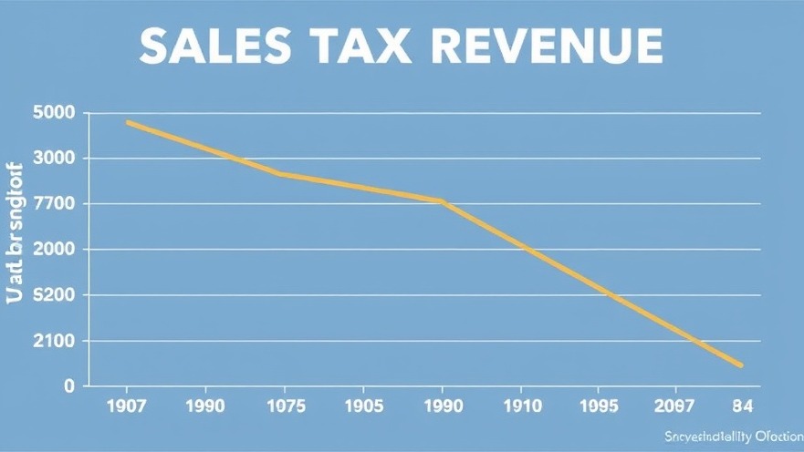 Chart depicting declining sales tax revenue in Texas economy news.