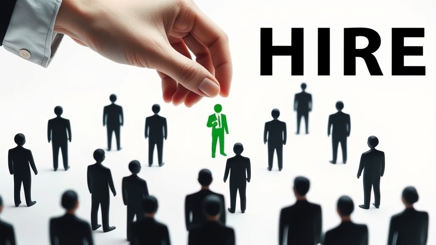 Conceptual art of hiring process symbolizing Dallas job growth with vibrant green figure.