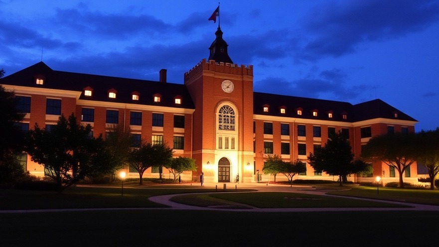 Texas State University campus promoting academic freedom and free speech.