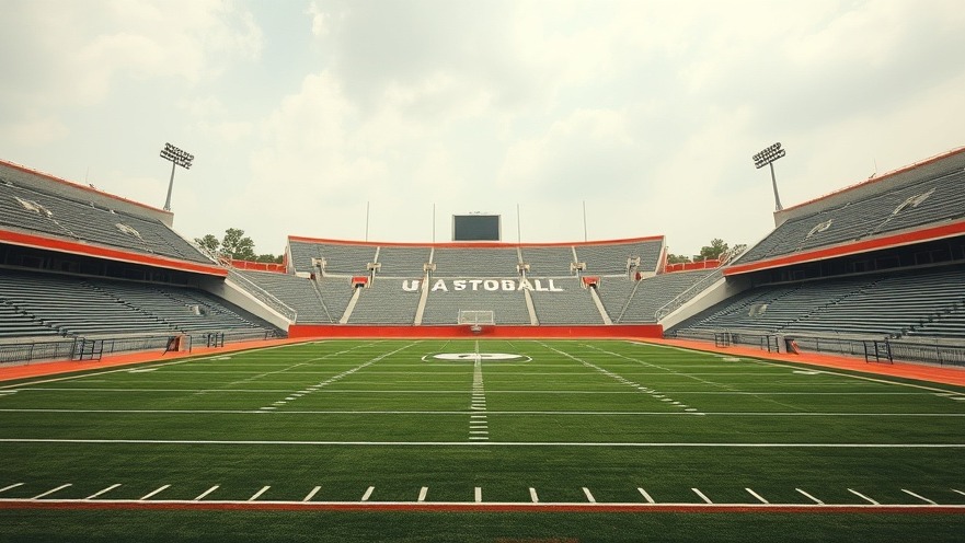 Ground view of a small high school football stadium emphasizing youth sports safety.