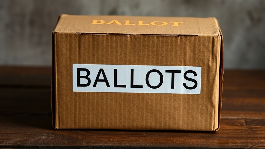 Box of ballots for safe mail-in voting, reflecting Texas voting rights.