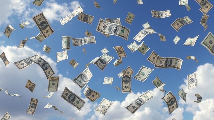 Dollar bills falling symbolize Texas campaign finance in politics news.