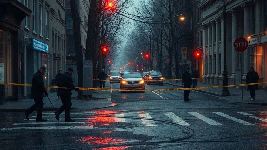 Crime scene highlighting rising crime rates in USA amidst public safety news.