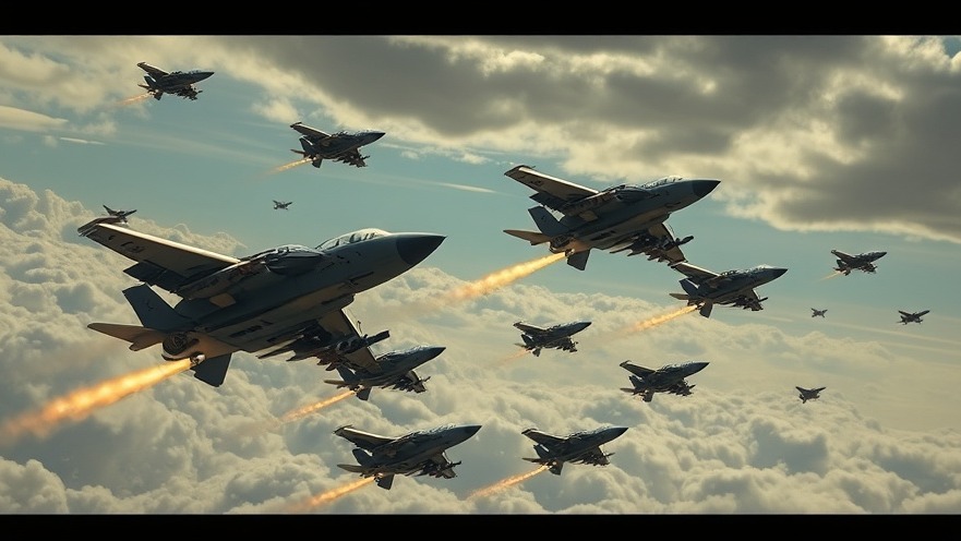Bombs dropping in a volatile region, reflecting breaking national news on U.S. foreign relations.