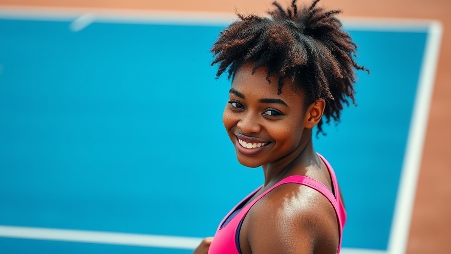 Confident young athlete on a tennis court, showcasing resilience in sports and lifestyle medicine.