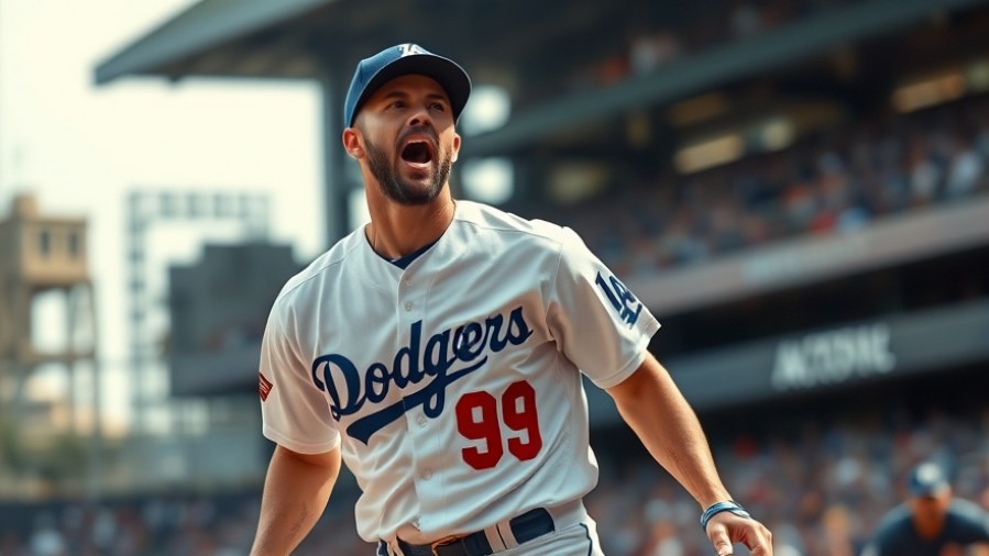 Dynamic Dodgers player celebrating with vibrant colors, reflecting MLB power rankings for World Series 2025.
