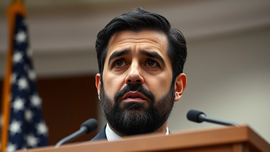 Middle-aged man discusses political accountability at podium, emphasizing public trust.