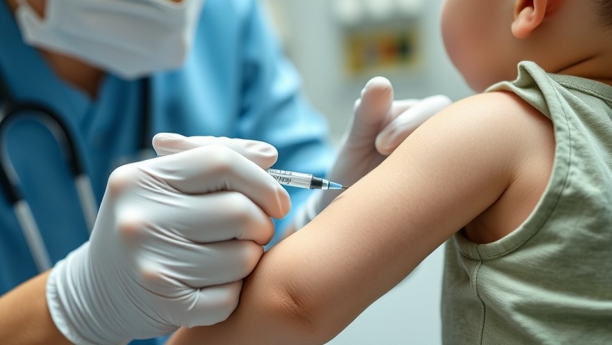 Healthcare professional administering vaccination to child, promoting health and wellness.