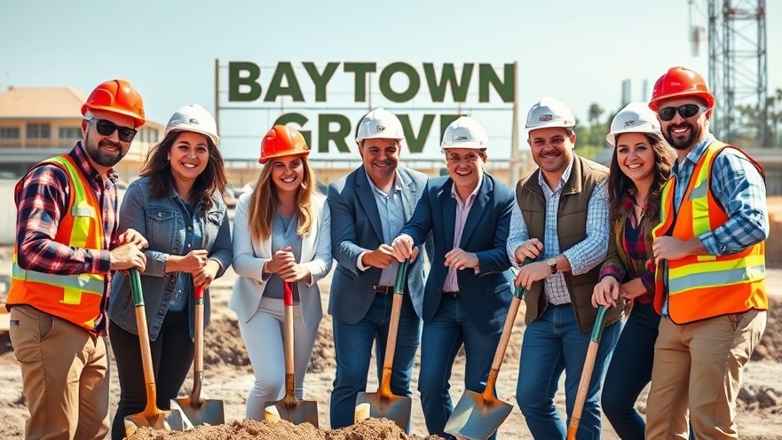 Groundbreaking ceremony in Houston for Baytown Grove, showcasing local economic development.