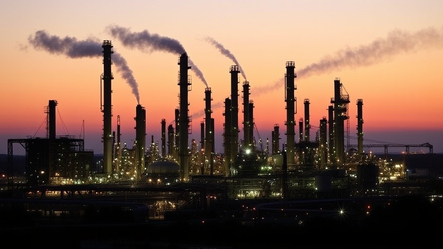 Oil refinery in Texas showcasing innovative carbon conversion technologies.
