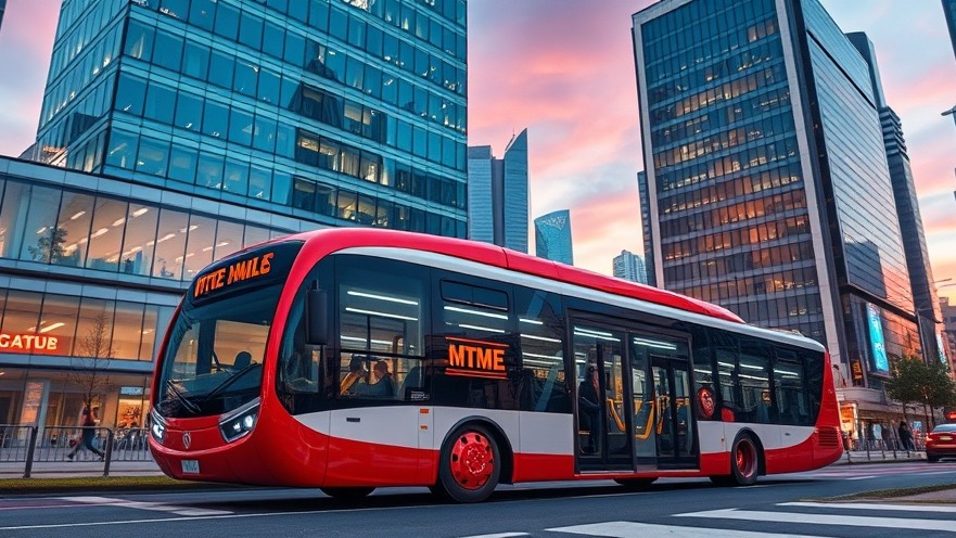 Futuristic transit bus in San Antonio, highlighting public transportation and economic growth.